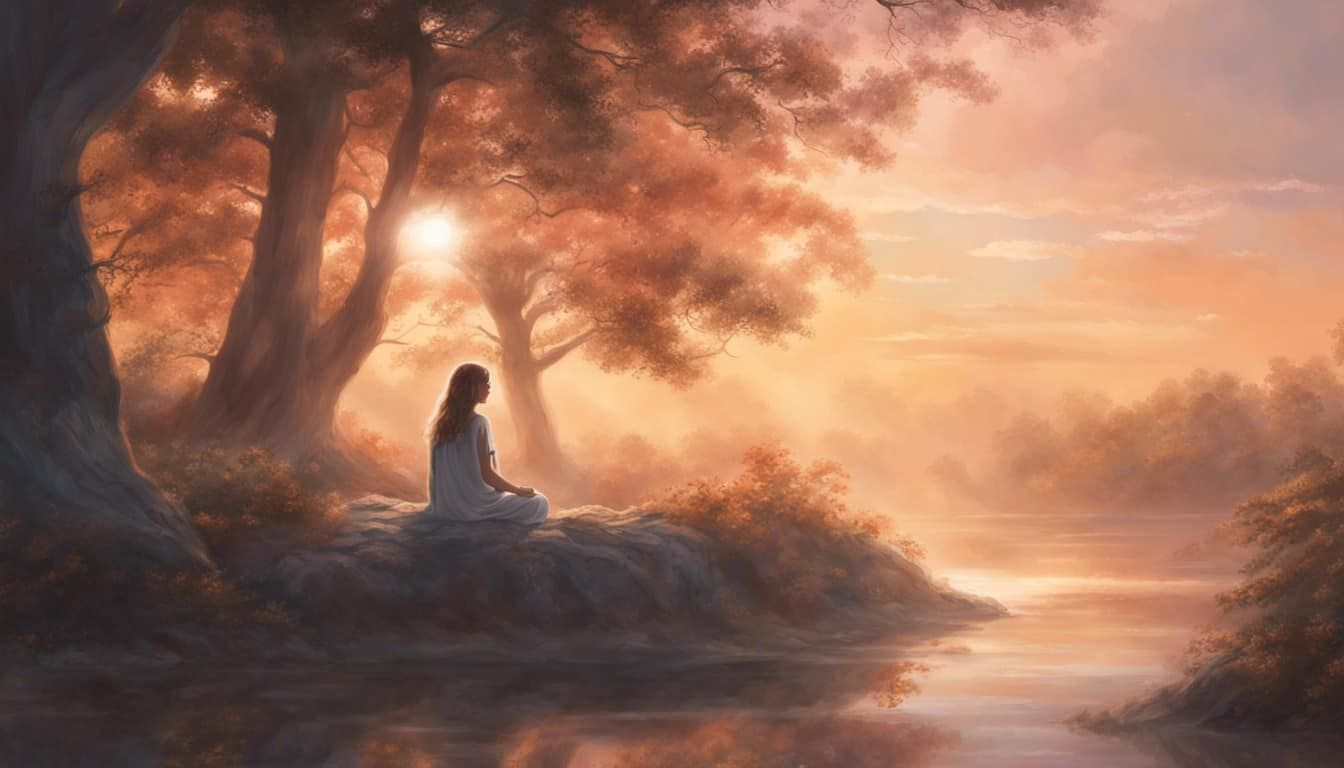 Comforting serene landscape depicting calmness and peace