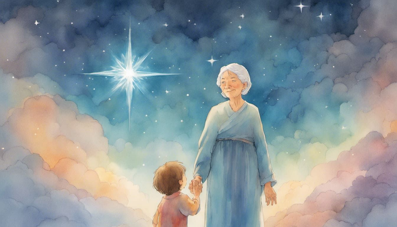 Illustration of Cherished Moments of Grandmother with Grandchild