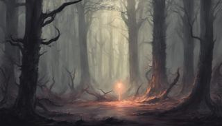 A beam of light entering a dark forest, symbolizing healing of a toxic mother