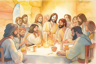 The Last Supper, commemorating Holy Thursday and the institution of the priesthood.