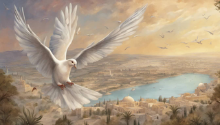 Israel Landmark and Peace Dove