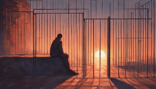 An illustration showing the concept of prayers for prisoners